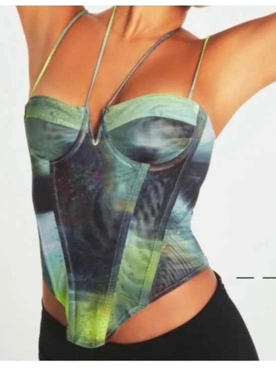 Miaou Tops - Miaou Green Gradient Bustier Top
